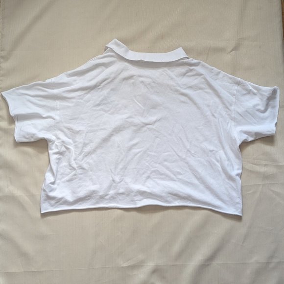 American Eagle Outfitters Offline By Aerie Cropped Polo White Size M - Picture 5 of 6